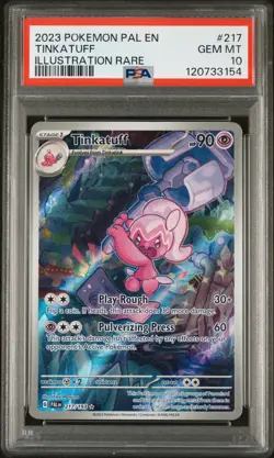 2023 POKEMON PAL EN-PALDEA EVOLVED ILLUSTRATION RARE #217 TINKATUFF PSA 10 - Image 1