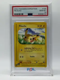 PSA 10 Gem Mint 2002 Pokemon Expedition Pikachu #124/165, WOTC - Image 1