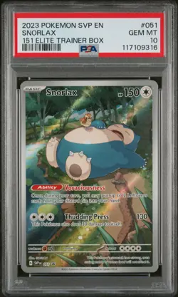 2023 POKEMON SVP EN-SV BLACK STAR PROMO 151 ELITE TRAINER BOX SNORLAX PSA 10 - Image 1
