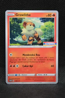 Pokemon Promo Stamped Indomaret Indonesia 238/S-P Growlithe 2021 - Image 1