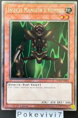 Carte YU-GI-OH! INSECTE MANGEUR D'HOMMES RA03-FR082 PSR NEUF - Image 1