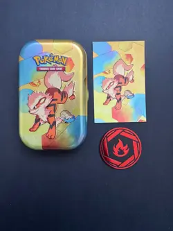 EMPTY Pokemon Arcanine 151 Mini Tin w/ Energy Coin & Art Card - NO PACKS - Image 1