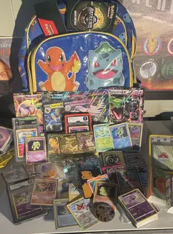 Pokemon Mixed Lot, 55-75 Cards Holo Rare One Jumbo Card One Graded Per Many Sets - Image 1