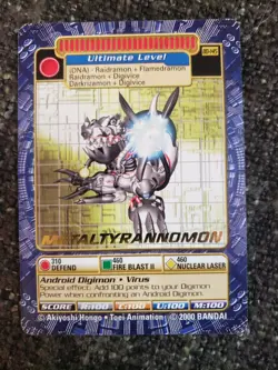 Vintage Digimon CCG Battle Series 3 Gold Stamp Card Metaltyrannomon BO-145 - Image 2