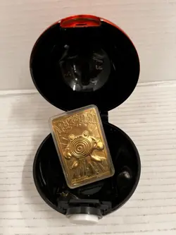 1999 Limited Edition Pokemon Pokeball Poliwhirl Gold Plated Trading Card - Image 1