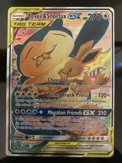 Pokemon TCG Eevee and Snorlax GX SM169 Sun & Moon Promo Holo Card - Image 1