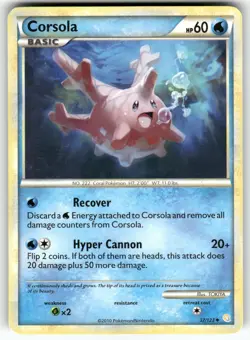 Corsola HeartGold SoulSilver Uncommon Pokemon Lightly played - Image 1