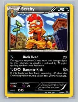 Pokemon TCG Scrafty - 74/99 Next Destinies Deck Exclusives Normal LP - Image 1