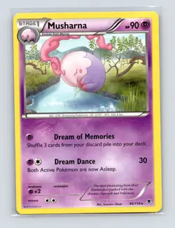 Pokemon TCG Musharna 40/119 XY - Phantom Forces Normal MP - Image 1