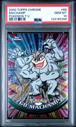 2000 TOPPS CHROME POKEMON T.V. #68 MACHAMP PSA 10 - Image 1