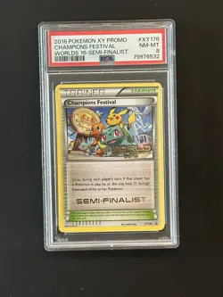 Pokemon 2016 Champions Festival Semi-Finalist Worlds Champs Promo PSA 8 NM-MT - Image 1