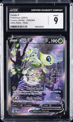 2021 POKEMON FUSION STRIKE ULTRA RARE HOLO #245 CELEBI V CGC 9 - Image 1