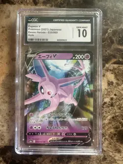 🌓🌗 CGC 10 GEM MINT Espeon V 035/069 Eevee Heroes Double Rare Holo Pokemon - Image 1