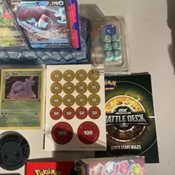 Pokemon TCG Starter Gift Box, Sealed 150+ Graded Jumbo Sleeves Dice Mewtwo - Image 3