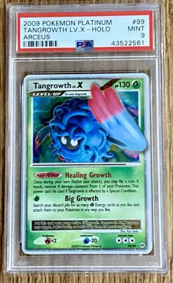 2009 Pokemon Platinum #99 Tangrowth LV. X-Holo Arceus PSA 9 - Image 1