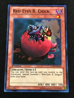 Yugioh Red-Eyes B. Chick LCJW-EN038 1st Super (NM) - Image 1