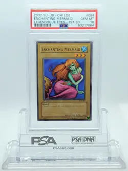 YUGIOH LEGEND BLUE EYES 1ST LOB-084 ENCHANTING MERMAID PSA 10 GEM MINT #53217064 - Image 2