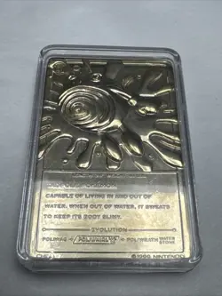 1999 23K Gold Plated Burger King Pokemon Card Poliwhirl Pokeball - Please Read - Image 3