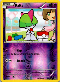 Ralts 68/162 XY BREAKthrough Reverse Holo Common Pokemon Card Near Mint NM - Image 1