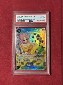 One Piece Card Rebecca OP05-091 SP Alt Art PSA 10 Wings Of The Captain OP06 CCG - Image 1