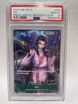 2024 ONE PIECE PREM CARD COLL -BANDAI CARD GAMES FEST 23-24 ED- #033 IZO PSA 10 - Image 1