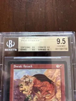 SNEAK ATTACK Magic the Gathering Urza's Saga BGS 9.5 MTG Red - Image 2