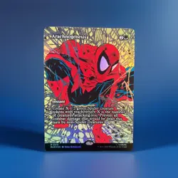 Magic The Gathering Spider-Man Arachnogenesis FOIL BODERLESS MYTHIC 0031 NM - Image 1