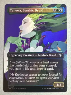 MTG / Tatyova, Benthic Druid / CMM / #687 / FOIL (Borderless) / Uncommon / NM - Image 1
