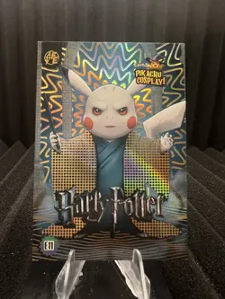Harry Potter (Pikachu) #E11 - Gold Holo Box Hit Electric Pikachu Cosplay Pokemon - Image 1