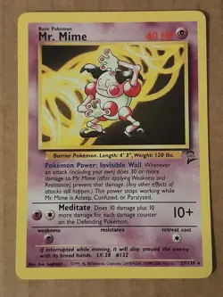 Pokemon Mr. Mime 27/130 Base Set 2 Rare LP-MP See Pictures - Image 1
