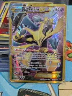 Pokemon TCG Alakazam EX (Secret) 125/124 Fates Collide Holo Damaged - Image 1