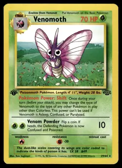 Venomoth 29/64 1st Edition Jungle Pokemon - Image 1