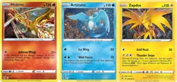Pokemon Moltres Articuno Zapdos Cosmos Holo Promo Set 021/172 036/195 048/185 - Image 1