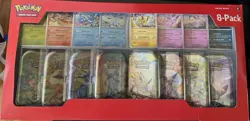 Pokemon TCG Prismatic Evolutions Costco Mini Tins 8 Pack SEALED - Image 1