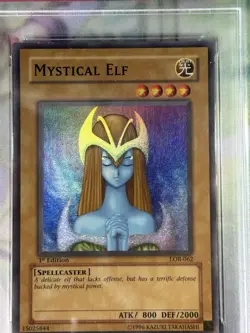 Yu-Gi-Oh! Mystical Elf Legend of Blue Eyes 1st Edition Super Rare LOB-062 PSA 9 - Image 4