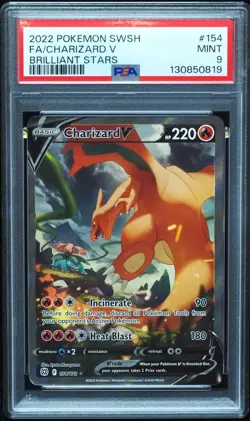 Charizard V 154 PSA 9 Mint Brilliant Stars Pokemon Card - Image 1