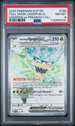 PSA 8 Teal Mask Ogerpon ex 166 Sv: Scarlet & Violet Promo Cards Holo - Image 1