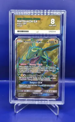 Pokemon Rayquaza GX 160/168 Celestial Storm ACE 8 Full Art Graded Card - Image 1