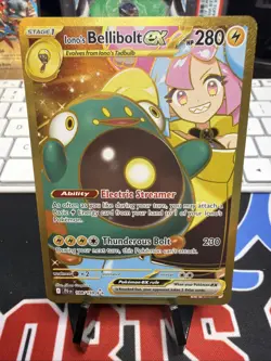 Pokemon TCG Ionos Bellibolt ex 188/159 Journey Together Gold Hyper Rare Card NM - Image 1