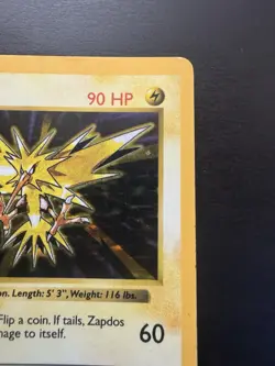 Zapdos 16/102 Shadowless Holo Rare Base Set Pokemon Card DMG - Image 3