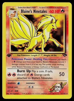 Pokemon Card - Blaine's Ninetales 1st Edition Gym Challenge 21/132 Rare - Image 1
