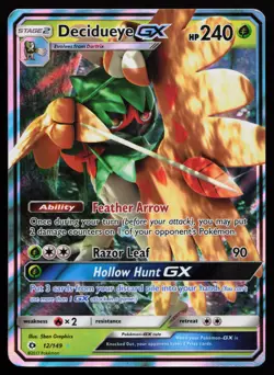 Decidueye GX 12/149 Ultra Rare SM Base Set Pokemon Card - Image 1