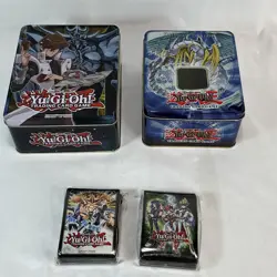 Rainbow Dragon Yugioh Card TCG Tin EMPTY Konami 2007 Vtg Card Protector Sleeves - Image 1