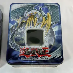 Rainbow Dragon Yugioh Card TCG Tin EMPTY Konami 2007 Vtg Card Protector Sleeves - Image 2
