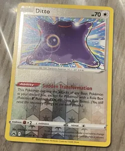 Pokemon TCG Ditto Reverse Holo 107/159 Crown Zenith Collectible Card - Image 1