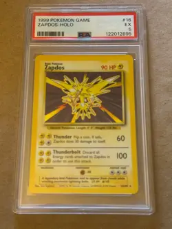 Zapdos 016/102 Base Set Holo Pokemon card PSA 5 EX - Image 1
