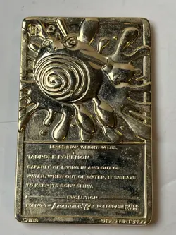 Pokemon Poliwhirl Gold Plated Card Promo w/ Case Vintage 1999 Burger King - Image 2