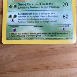 Pokemon Card TCG Weezing 1st Edition Fossil Uncommon - Image 4