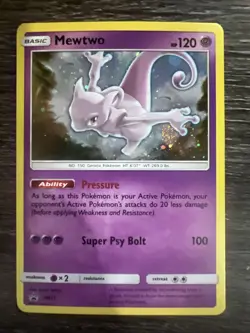 Pokemon Mewtwo TCG SM77 Cosmic Holo Black Star Promo Card NM - Image 1