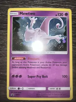 Pokemon Mewtwo TCG SM77 Cosmic Holo Black Star Promo Card NM - Image 2